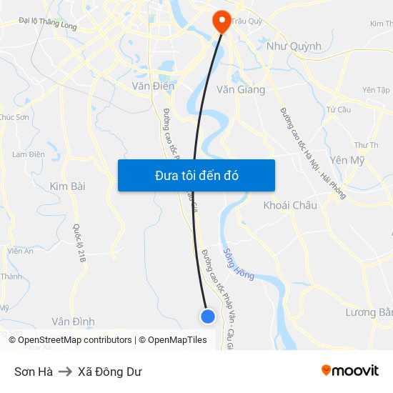 Sơn Hà to Xã Đông Dư map