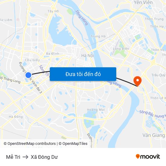 Mễ Trì to Xã Đông Dư map