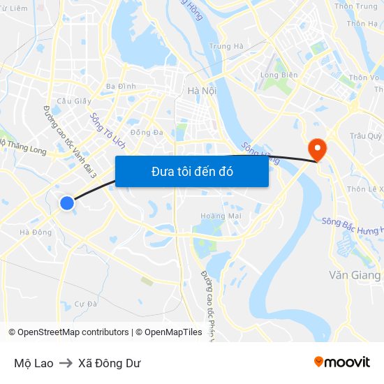 Mộ Lao to Xã Đông Dư map