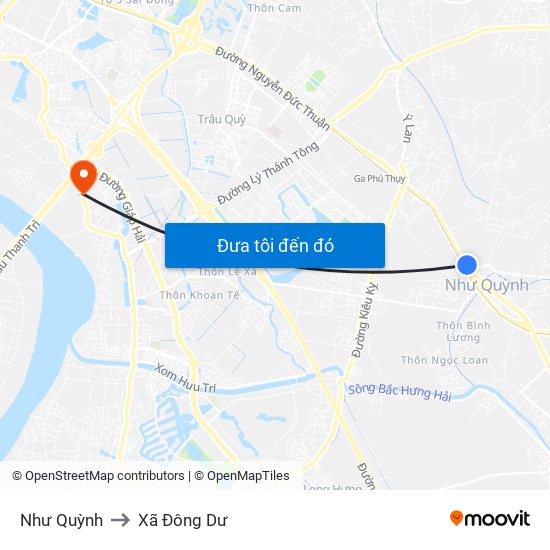 Như Quỳnh to Xã Đông Dư map