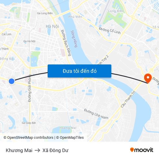 Khương Mai to Xã Đông Dư map