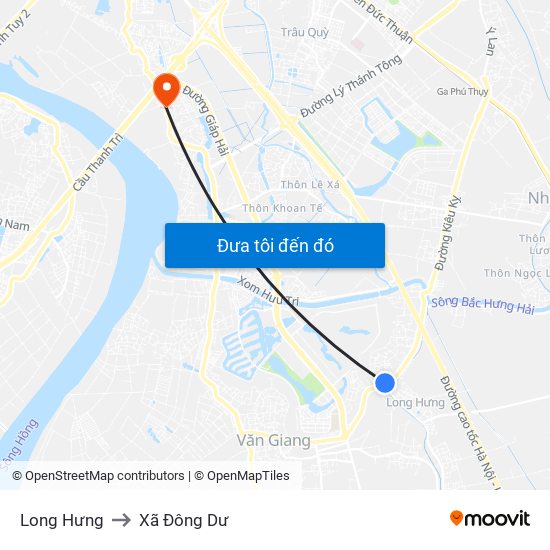 Long Hưng to Xã Đông Dư map