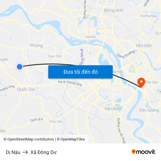 Dị Nậu to Xã Đông Dư map