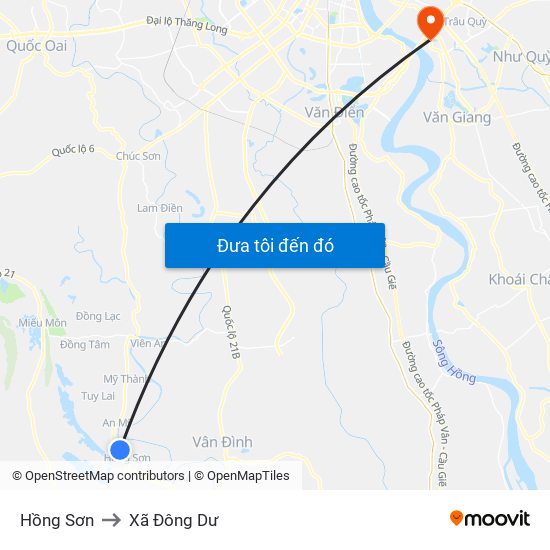 Hồng Sơn to Xã Đông Dư map