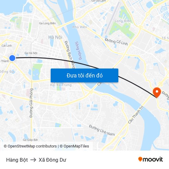 Hàng Bột to Xã Đông Dư map