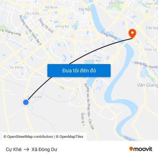 Cự Khê to Xã Đông Dư map