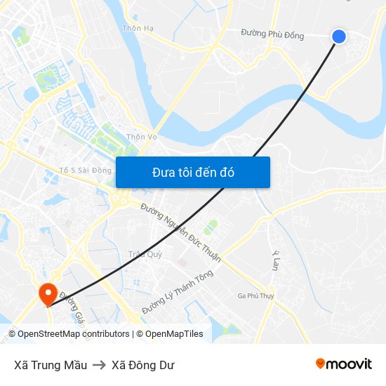 Xã Trung Mầu to Xã Đông Dư map