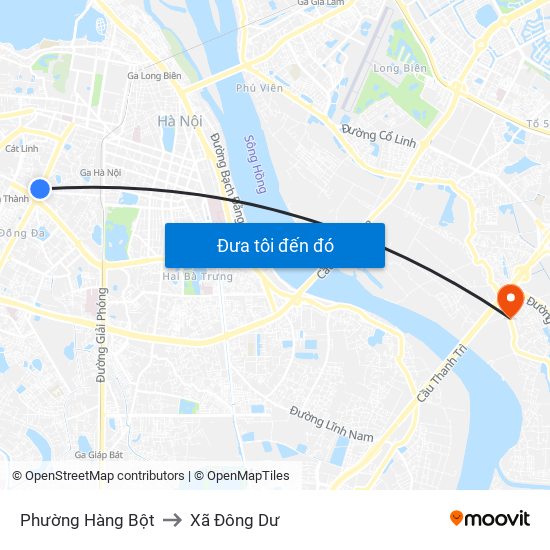 Phường Hàng Bột to Xã Đông Dư map