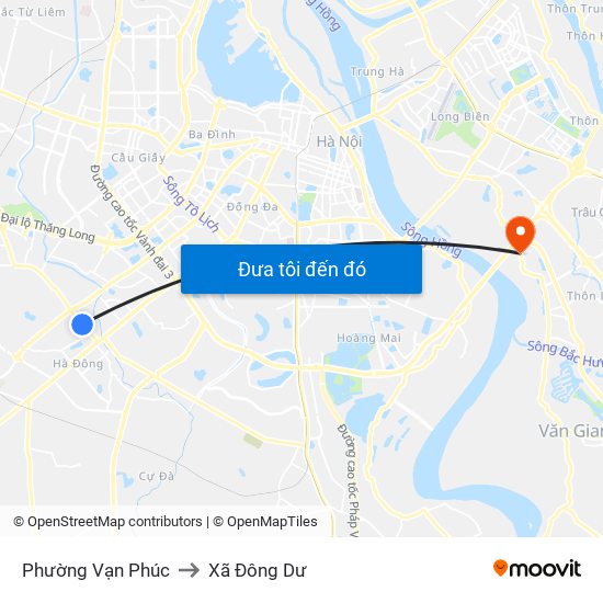 Phường Vạn Phúc to Xã Đông Dư map