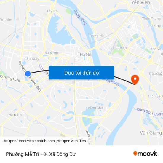 Phường Mễ Trì to Xã Đông Dư map