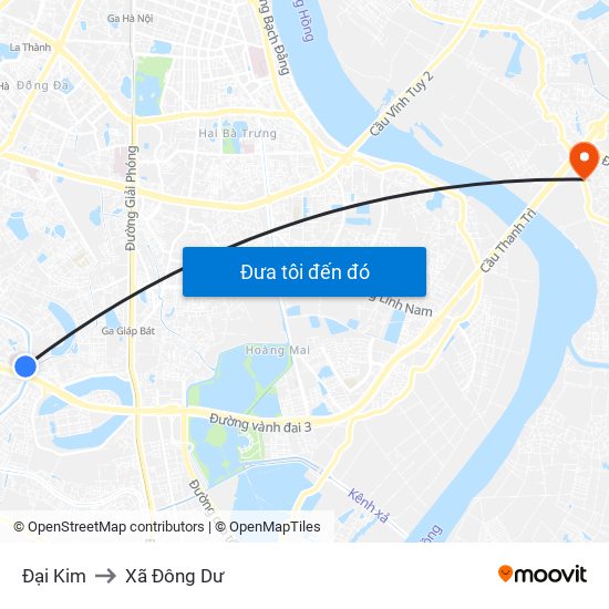 Đại Kim to Xã Đông Dư map