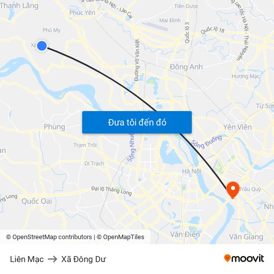 Liên Mạc to Xã Đông Dư map