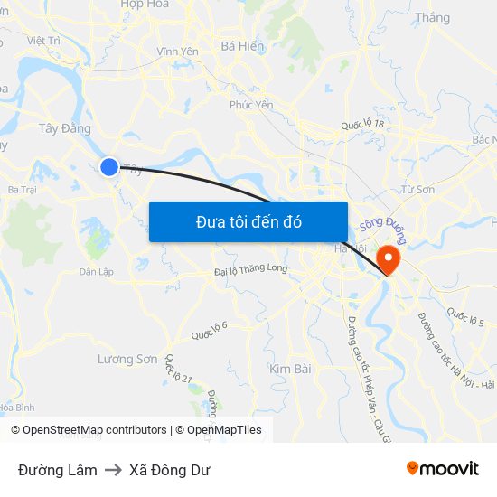 Đường Lâm to Xã Đông Dư map