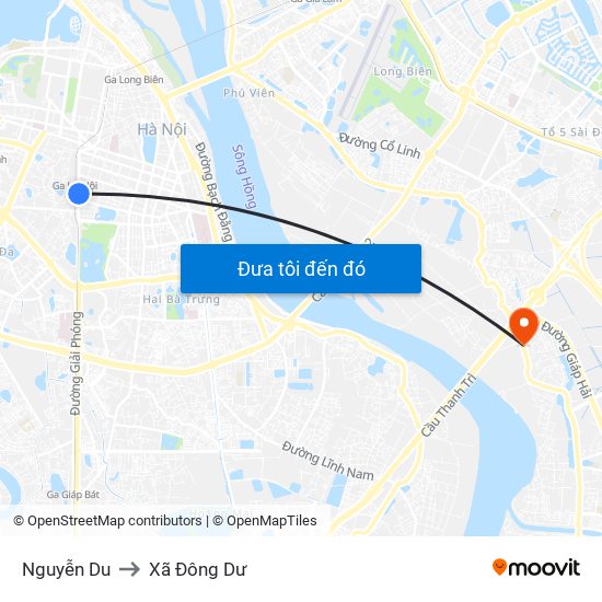 Nguyễn Du to Xã Đông Dư map