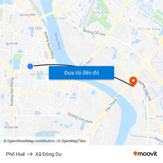 Phố Huế to Xã Đông Dư map