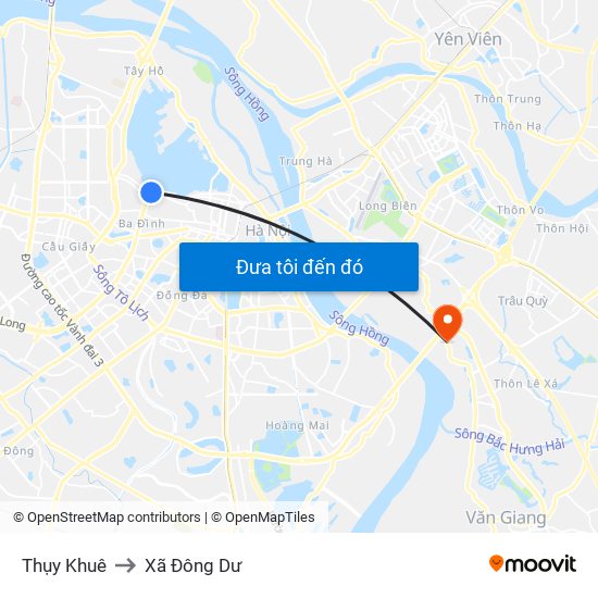 Thụy Khuê to Xã Đông Dư map