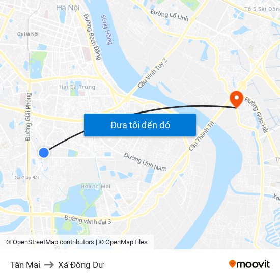 Tân Mai to Xã Đông Dư map