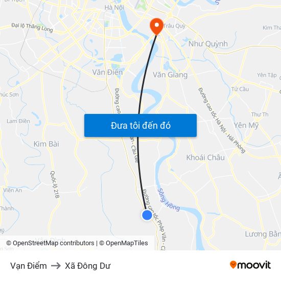 Vạn Điểm to Xã Đông Dư map