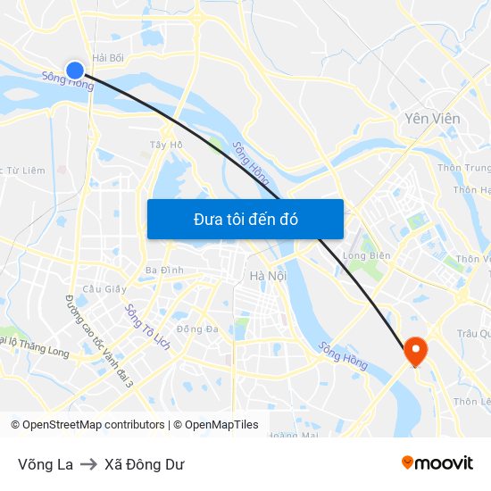 Võng La to Xã Đông Dư map
