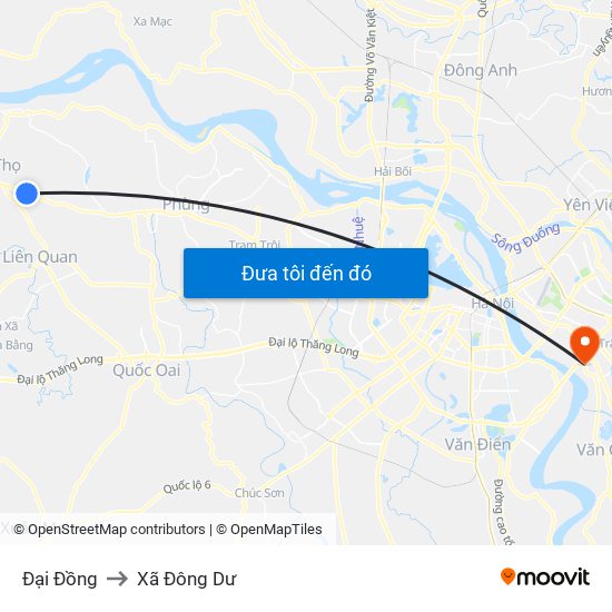 Đại Đồng to Xã Đông Dư map