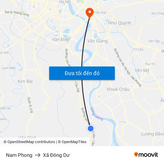 Nam Phong to Xã Đông Dư map