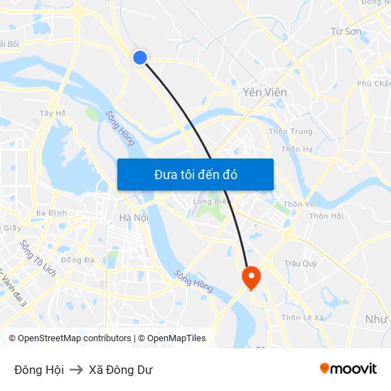 Đông Hội to Xã Đông Dư map