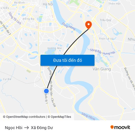 Ngọc Hồi to Xã Đông Dư map