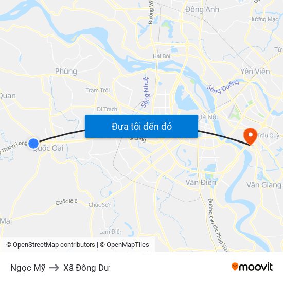 Ngọc Mỹ to Xã Đông Dư map