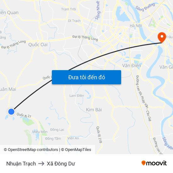 Nhuận Trạch to Xã Đông Dư map