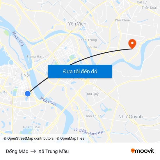 Đống Mác to Xã Trung Mầu map