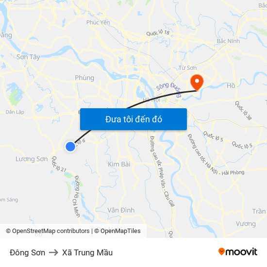 Đông Sơn to Xã Trung Mầu map
