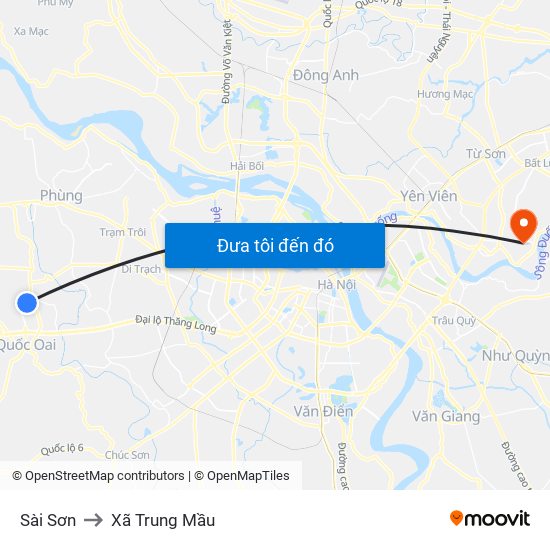 Sài Sơn to Xã Trung Mầu map