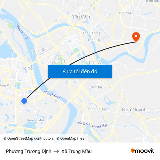 Phường Trương Định to Xã Trung Mầu map