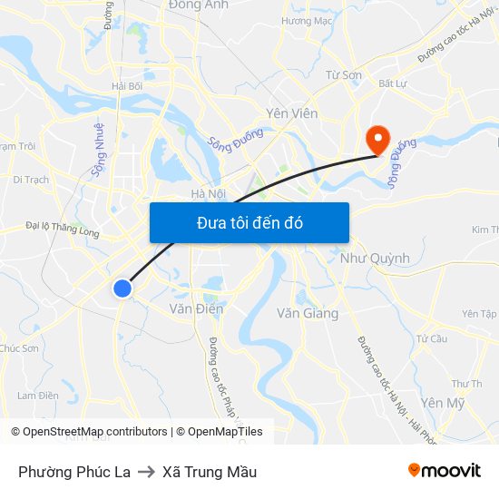 Phường Phúc La to Xã Trung Mầu map