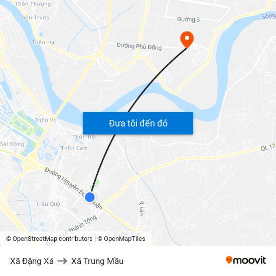 Xã Đặng Xá to Xã Trung Mầu map