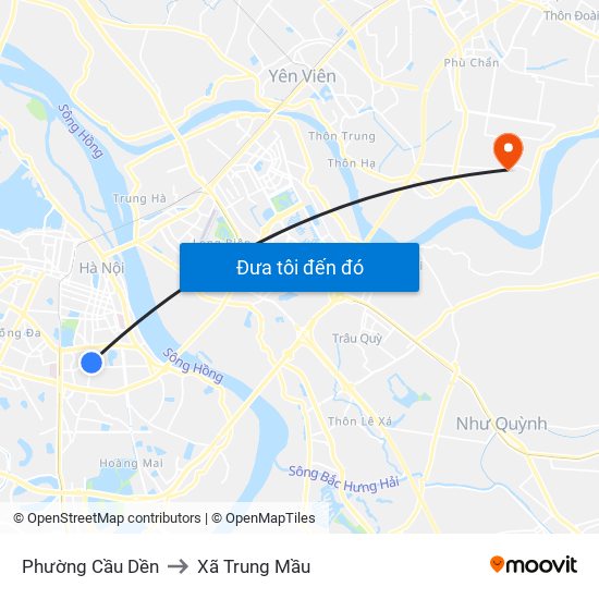Phường Cầu Dền to Xã Trung Mầu map
