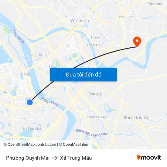 Phường Quỳnh Mai to Xã Trung Mầu map