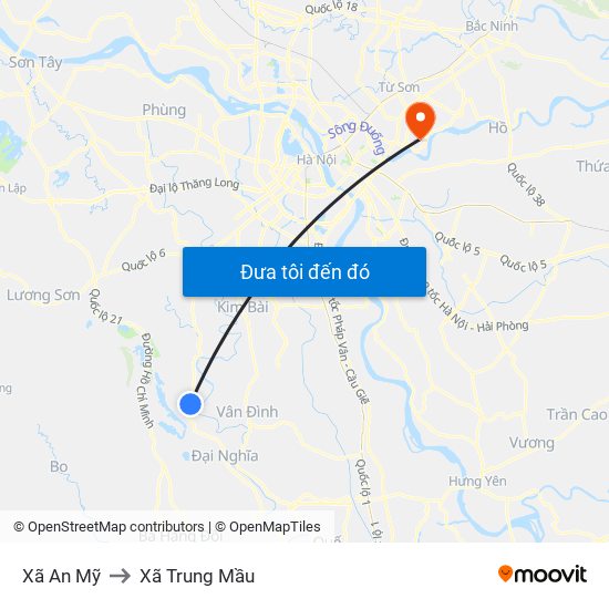 Xã An Mỹ to Xã Trung Mầu map