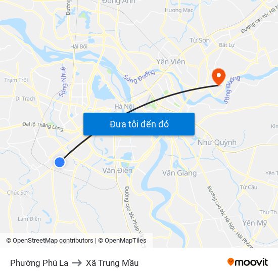 Phường Phú La to Xã Trung Mầu map
