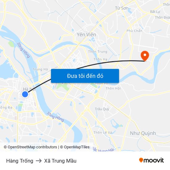 Hàng Trống to Xã Trung Mầu map