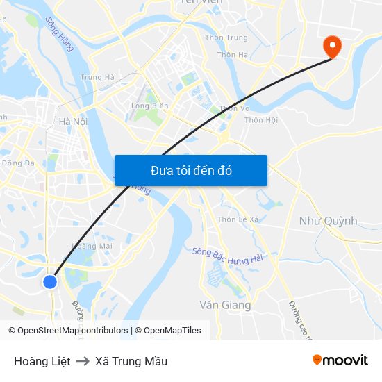 Hoàng Liệt to Xã Trung Mầu map