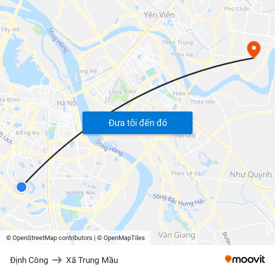 Định Công to Xã Trung Mầu map