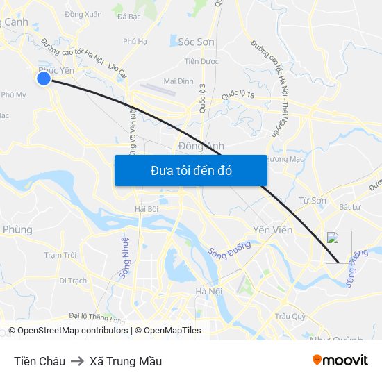 Tiền Châu to Xã Trung Mầu map