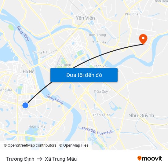 Trương Định to Xã Trung Mầu map