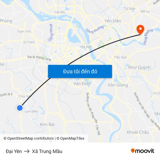 Đại Yên to Xã Trung Mầu map