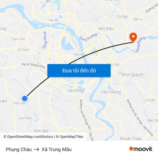 Phụng Châu to Xã Trung Mầu map