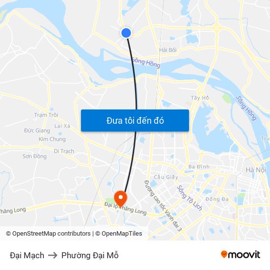 Đại Mạch to Phường Đại Mỗ map