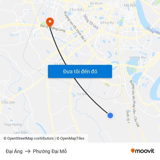 Đại Áng to Phường Đại Mỗ map