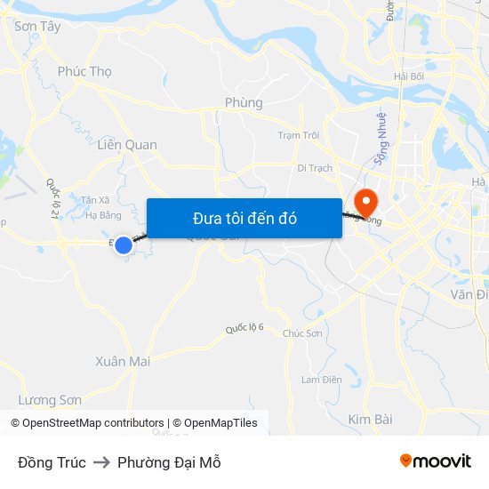 Đồng Trúc to Phường Đại Mỗ map