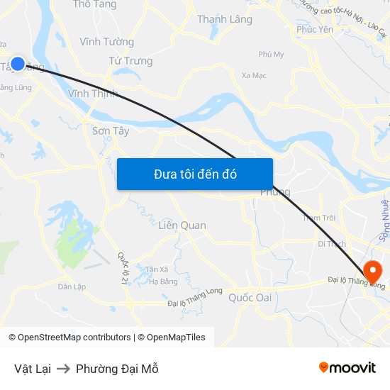 Vật Lại to Phường Đại Mỗ map